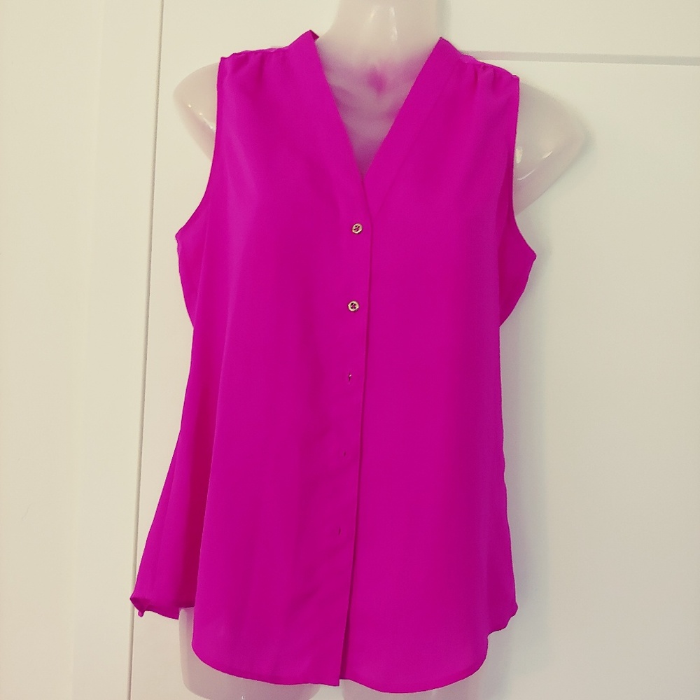 Fuchsia Sleeveless BR Blouse
